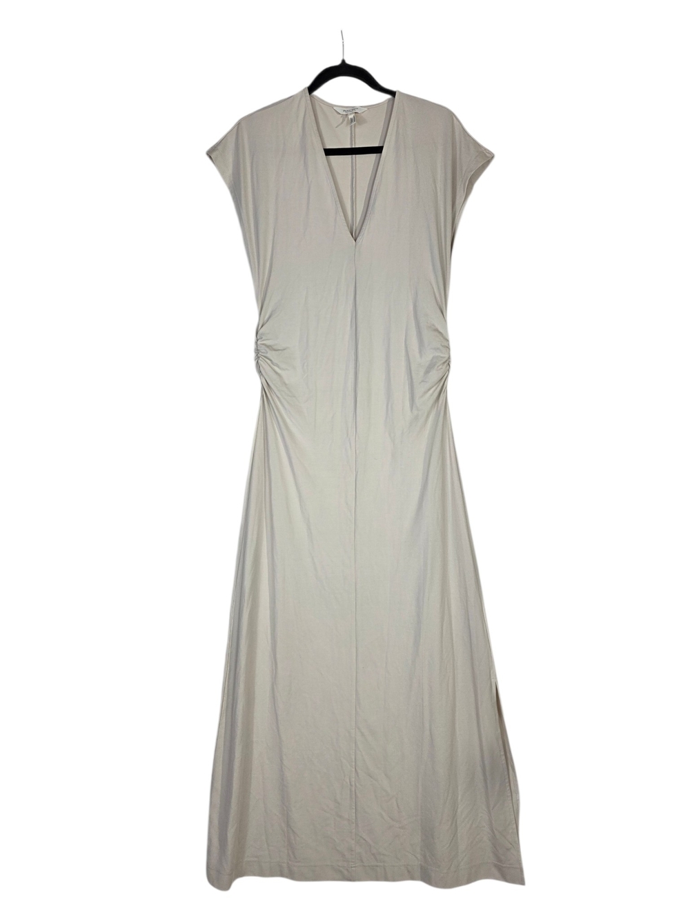 Part Two Women's Light Gray V-Neck Maxi Dress with Side String to Gather